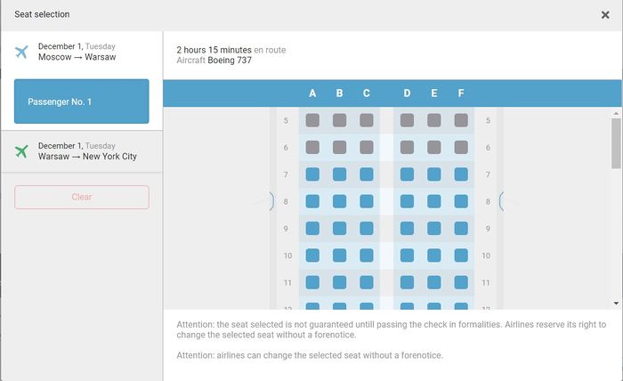 Seat selection